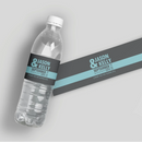 Blue and Grey Water Bottle Labels