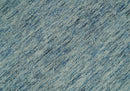 Custom Made Blue and Ivory Solid Wool Hand Woven Area Rug