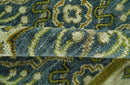 Blue and Olive Traditional motifs design 8x10 wool area rug