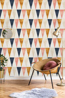 Blue and Pink Triangles Wallpaper