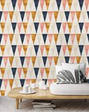 Blue and Pink Triangles Wallpaper