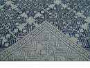 Blue and silver Hand carved Design Traditional Medallion Hand knotted 10x14 wool Area Rug