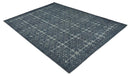 Blue and silver Hand carved Design Traditional Medallion Hand knotted 10x14 wool Area Rug