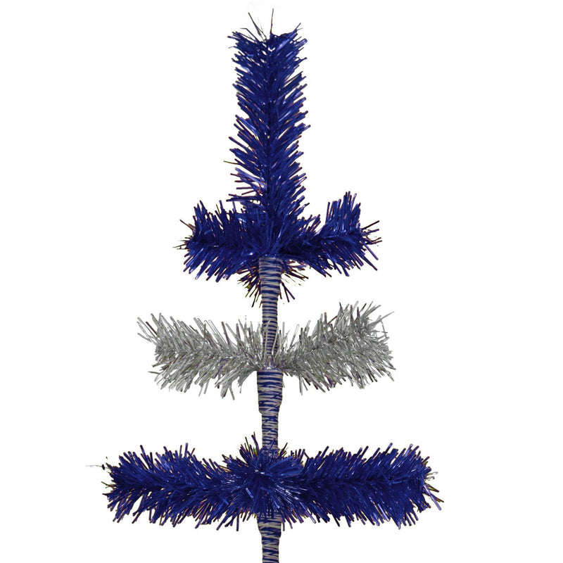 Blue & Silver Layered Tinsel Christmas Tree