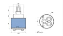 Blue and white 40mm ceramic faucet cartridge kitchen water saving
