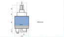 Blue and white 40mm ceramic faucet cartridge kitchen water saving