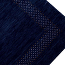 Blue And White Center Pattern Design Hand Loomed Wool Area Rug