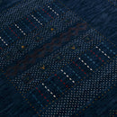 Blue And White Center Pattern Design Hand Loomed Wool Area Rug