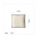 Blue and white crackle glaze porcelain square dinner plate dining room