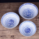 Blue and white dragon pattern porcelain ramen bowl dining room