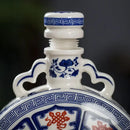 Blue and white eight treasures ceramic vase living room ornament