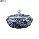 DecorBites™ Blue Flower Ceramic Tea Caddy Jar - Living Room Decor or Home Ornament