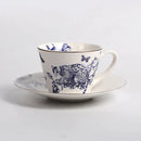 Blue and white floral porcelain kitchenware dining experience set