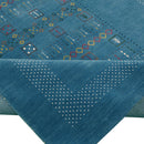 Blue And White Gabbeh Design Hand Loomed Wool Area Rug