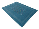 Blue And White Gabbeh Design Hand Loomed Wool Area Rug