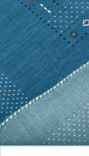 Blue And White Gabbeh Design Hand Loomed Wool Area Rug