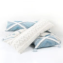 Blue and white geometric tufted pillowcase set bedroom long pillow