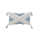 Blue and white geometric tufted pillowcase set bedroom long pillow