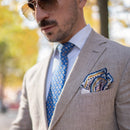 Lugano - Silk Pocket Square - White