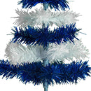 Blue & White Layered Tinsel Christmas Tree