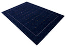 Blue And White Modern Design Hand Loomed Wool Area Rug