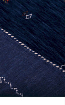 Blue And White Modern Design Hand Loomed Wool Area Rug