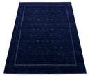 Blue And White Modern Design Hand Loomed Wool Area Rug