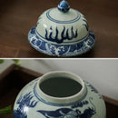 Blue and white porcelain dragon ginger jar dining room storage pot