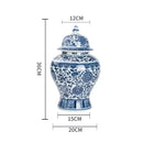 Blue and white porcelain dragon ginger jar dining room storage pot