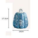 Blue and white porcelain pumpkin vase living room floral decor