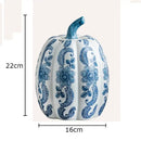 Blue and white porcelain pumpkin vase living room floral decor