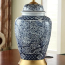 DecorBites™ Blue Porcelain Table Lamp - Large Ceramic Lamp for Bedroom and Living Room