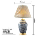 DecorBites™ Blue Porcelain Table Lamp - Large Ceramic Lamp for Bedroom and Living Room