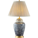 DecorBites™ Blue Porcelain Table Lamp - Large Ceramic Lamp for Bedroom and Living Room