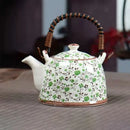 Blue and white porcelain teapot and cup set for dining room