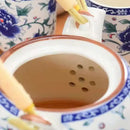 Blue and white porcelain teapot and cup set for dining room