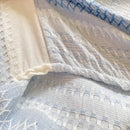 Blue and white striped cotton jacquard fitted sheet set bedroom
