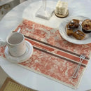Blue and white toile cotton linen place mat set kitchen dining decor