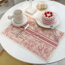 Blue and white toile cotton linen place mat set kitchen dining decor