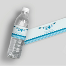 Blue Baby Clothes Water Bottle Labels