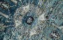 Blue And Beige Traditional Heriz Art Silk Area Rug