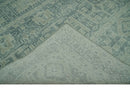 Blue, Beige and Silver 8x10 Hand Knotted Tribal Design wool area rug