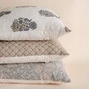 Etta Floral Block Printed Pillow Cover | Blue, Green