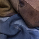 Vicenza - Wool & Silk Scarf - Blue & Brown