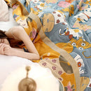 DecorBites™ Cartoon Cat Summer Quilt - 100% Cotton Leisure Blanket