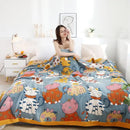 DecorBites™ Cartoon Cat Summer Quilt - 100% Cotton Leisure Blanket