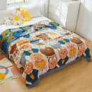 DecorBites™ Cartoon Cat Summer Quilt - 100% Cotton Leisure Blanket