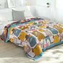 DecorBites™ Cartoon Cat Summer Quilt - 100% Cotton Leisure Blanket