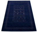 Blue Center Pattern Hand Loomed Wool Area Rug