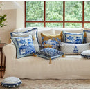 Blue chinoiserie home pagoda bolster pillowcase bedroom cushion cover